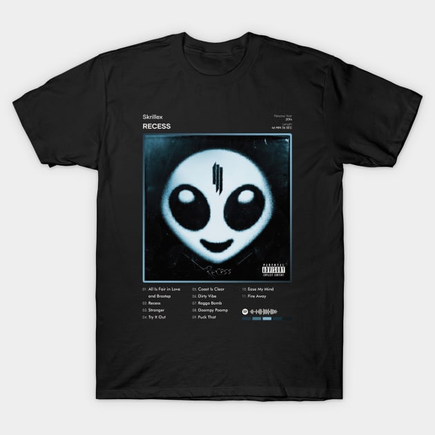 Skrillex - Recess Tracklist Album T-Shirt by 80sRetro